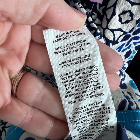 Avec Les Filles Sweetheart Neck Cotton Mini Sundress In Blue and White size 8 - Picture 10 of 10